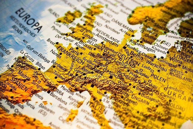Vue d'une carte de l'Europe
