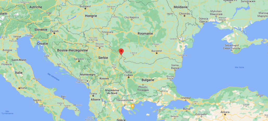 Carte de localisation de la ville de Prahovo en Serbie